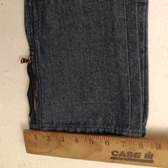 Rocawear Biker Jean Taper Mid Rise Mid Wash Black 8 Pocket Rib Leg Zip Ankle W30 - Picture 10 of 12